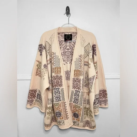 Johnny Was Biya Fenella Embroidered Open Front Cardigan Sweater in Alabaster - Picture 11 of 15